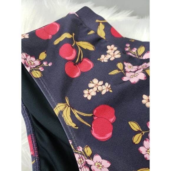 NEW ModCloth Princess Highway 10 High-Waisted Bikini Bottom Black Cherry‎ Floral - Picture 2 of 5